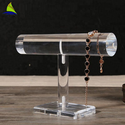 ISO أكريليك T بار مجوهرات حامل ادوات بسيط أكريليك مجوهرات قلادة حامل حامل