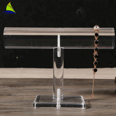 ISO أكريليك T بار مجوهرات حامل ادوات بسيط أكريليك مجوهرات قلادة حامل حامل