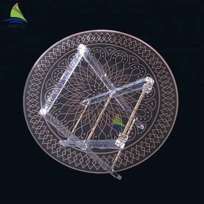 Plexi - زجاج طاولة طعام أكريليك جولة في الهواء الطلق حديقة أكريليك طاولة قابلة للطي