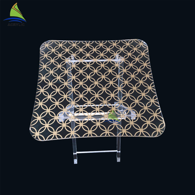مكتب مخصص أكريليك FurnitureClear الاكريليك معكوسة قهوة غريبة