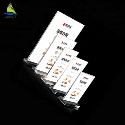 تصميم جديد الاكريليك علامة حامل عرض حامل الاكريليك أعلى علامة كتيب